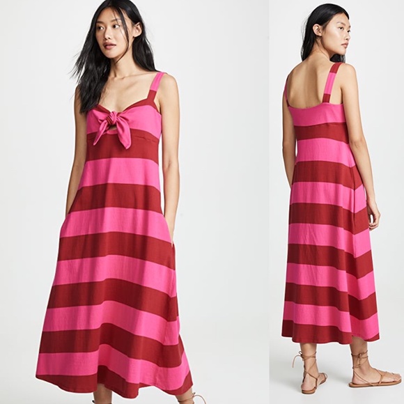 MDS Stripes Tie-Front Dress - Picture 1 of 5
